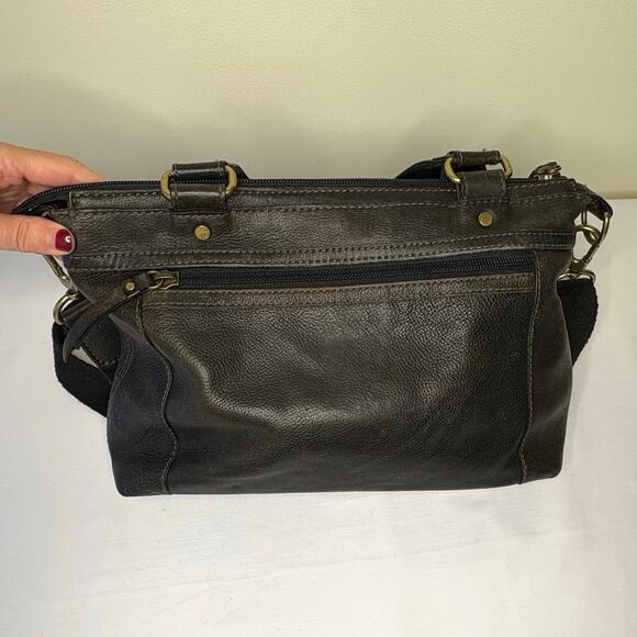 Fossil Long Live Vintage Leather Handbag Purse Crossbody | Dark Brown Y2K Hobo - Picture 4 of 16